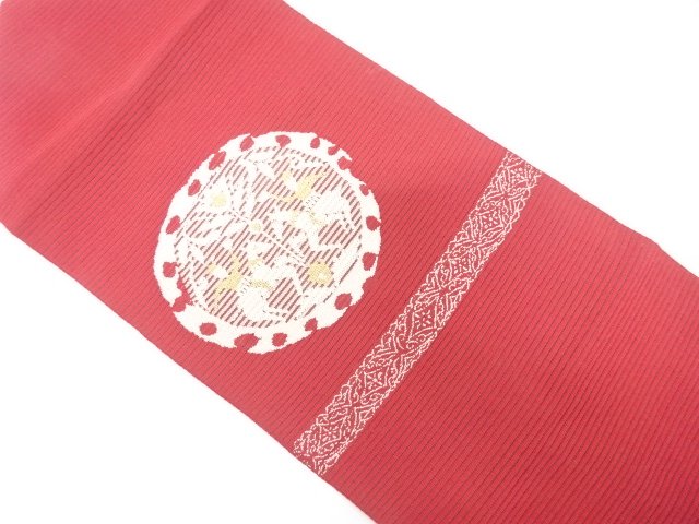 アンティーク　絽　馬に人物模様織り出し名古屋帯（着用可）